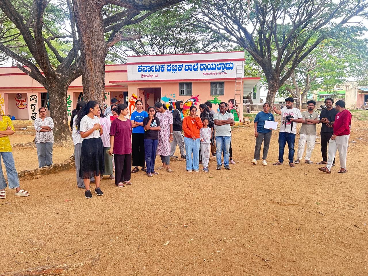 Foundation volunteers gathered at a school activity
